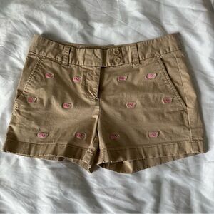 Vineyard Vines Dayboat Shorts Pink Whale Print Size 0